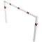 Stationary access barriers | welded | with top bar | hot-dip galvanized and white coatedwith red reflecting stripes | total width: 2000 mm